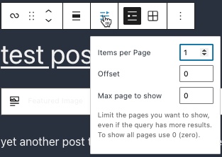 Change Items per page