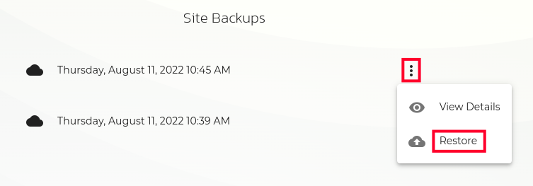 Restoring a Backup With InMotion Central