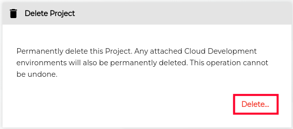 Deleting a Project From InMotion Central