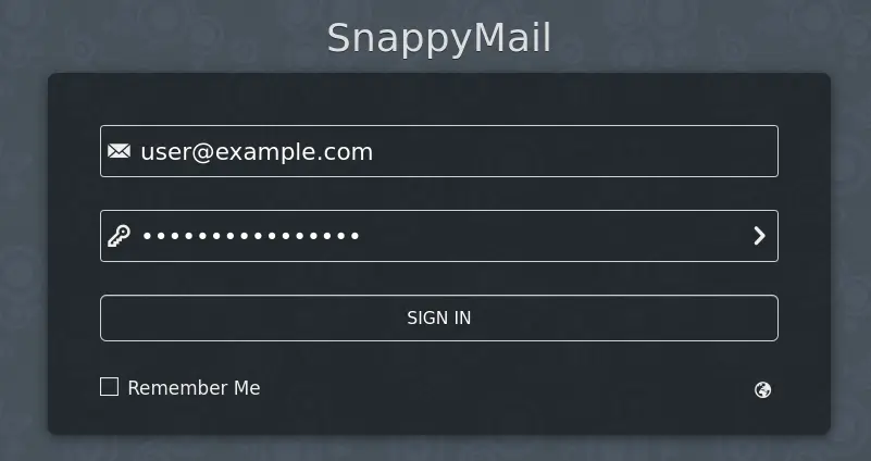 SnappyMail login prompt