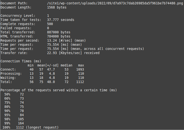 ApacheBench Results for Image1