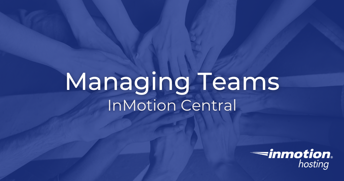 How to Manage Teams in Central header