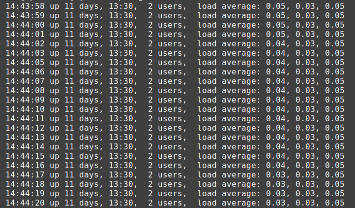 View of uptime Script Results