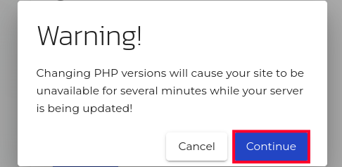 Continue Changing PHP Version With InMotion Central