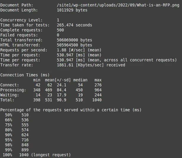 ApacheBench Results for a 1MB Image