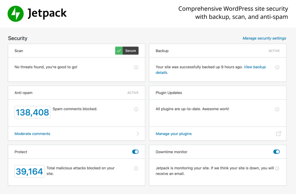 Jetpack Security Settings 