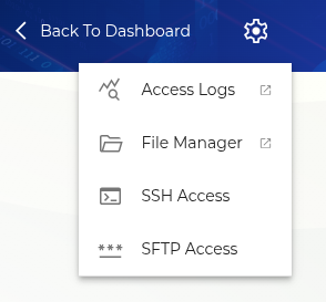 InMotion Central Project tools menu