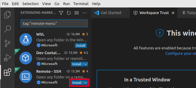 Installing Remote - SSH in Visual Studio Code