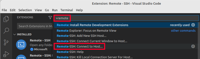 Connecting to a Host with Remote-SSH in Visual Studio Code