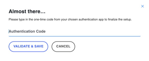 Enter authentication code