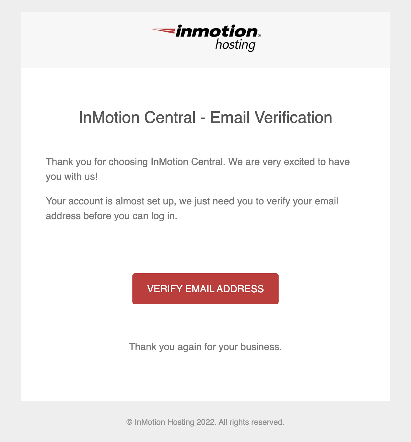 InMotion Central - Email Verification