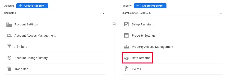Viewing Data Streams in Google Analytics