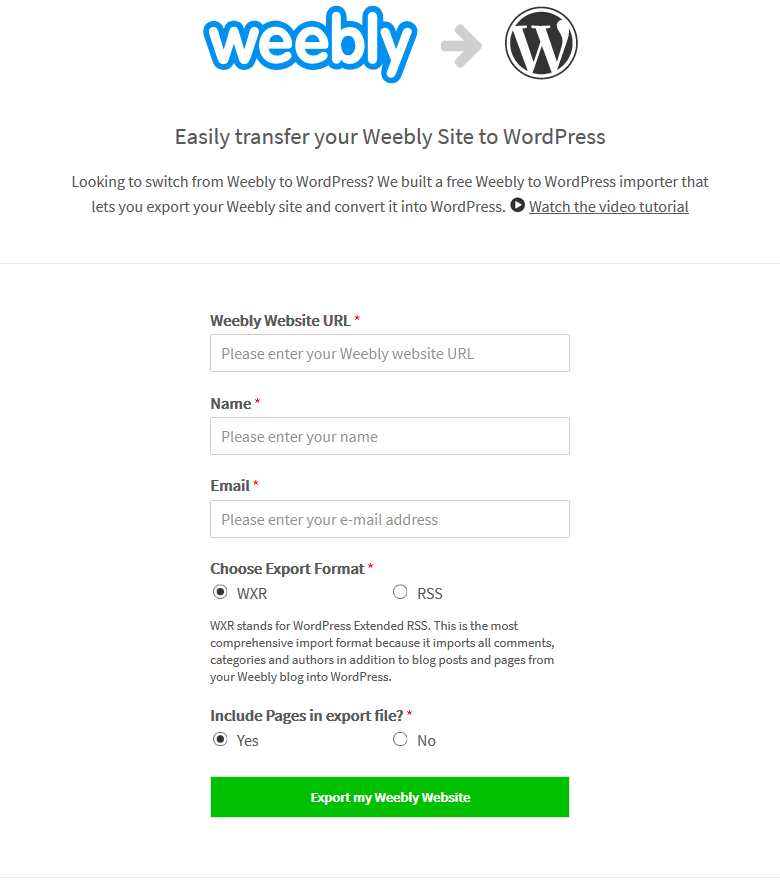 WeeblytoWP Plugin Migrate Weebly to WordPress