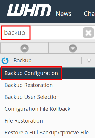 Schedule cPanel Backups in WHM - Backup Configuration