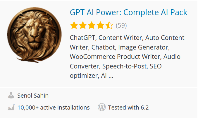 GPT AI Power Plugin for WordPress - ChatGPT