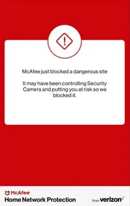 Mcafee Webadvisor mobile device warning
