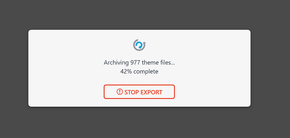 Archiving files progress indicator for All-in-One WP Migration 