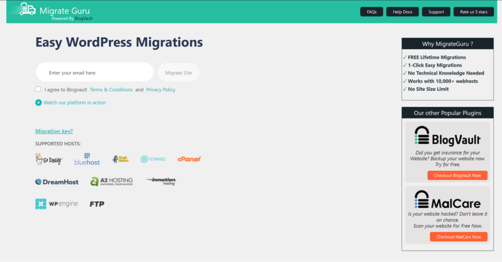 Migrate Guru Interface 