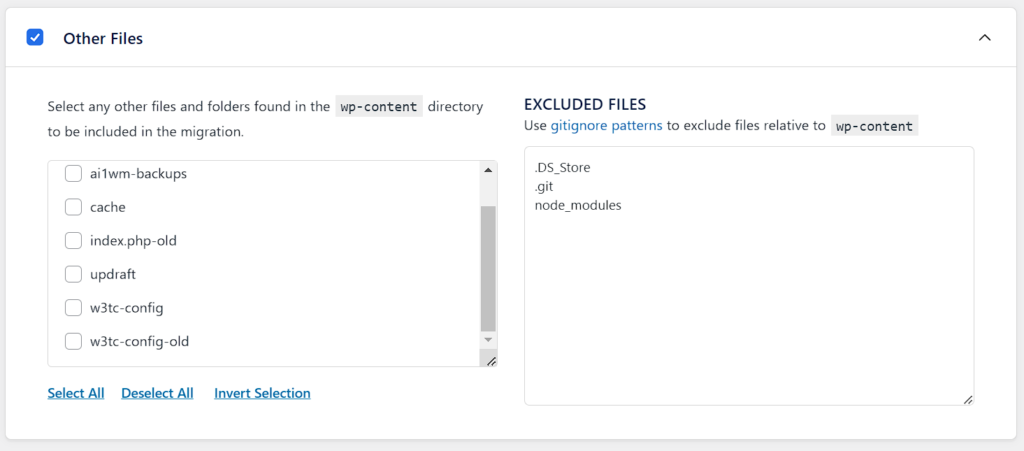 WP Migrate Other Files