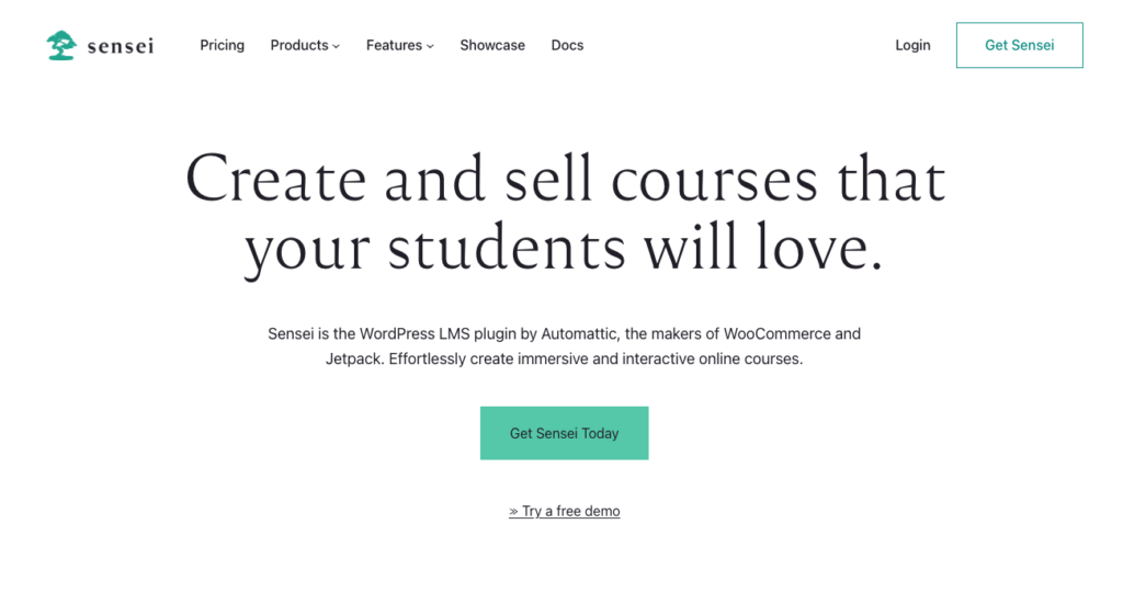 Sensei LMS Website Screenshot