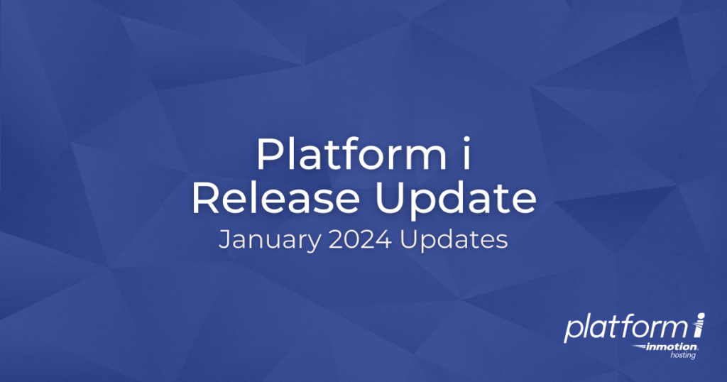 Banner image with text Platform i Release Update January 2024 updates