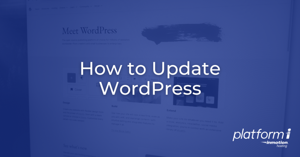 How to Update WordPress with Platform InMotion hero image