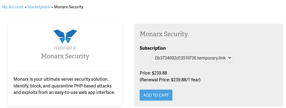 Monarx Security Marketplace