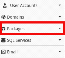 Packages CWP Menu Item