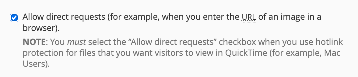 Allow Direct Requests