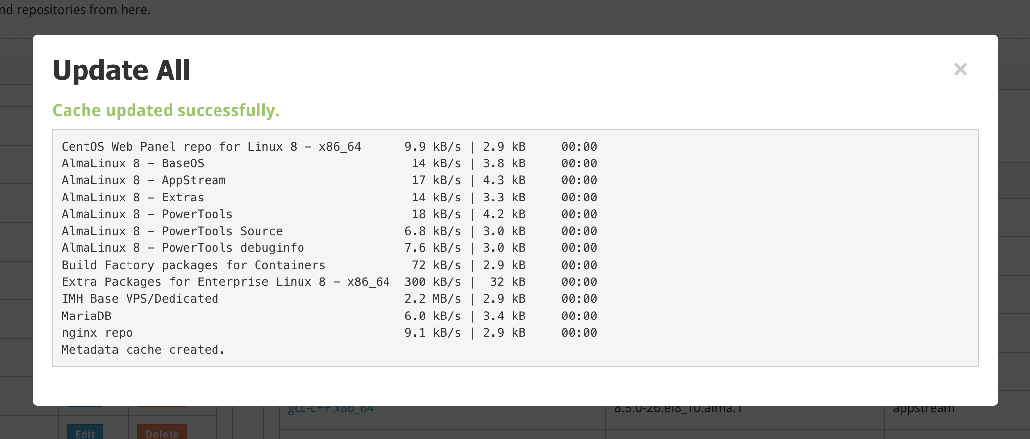 Cache Updated Successfully