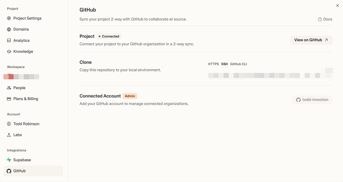 Lovable will create a new GitHub repository specifically for your project and perform the initial code push.
