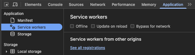 Chrome DevTools Service Workers Panel