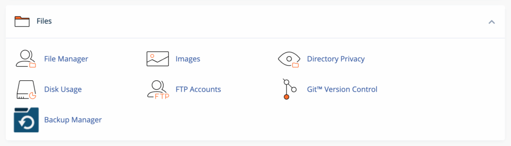 Screenshot of cPanel Tools for Files