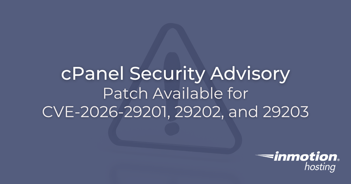 cPanel Security Update Patch: May 8, 2026 | InMotion Hosting