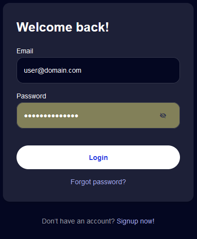 SecurityTrails login screen with fields for email and password