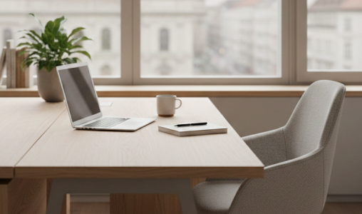 Bureau avec ordinateur portable